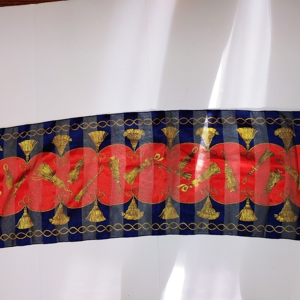Beautiful Scarf Italy Gold Hassles 11x53 - Picture 5 of 5